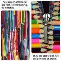 120 Pieces Metal Zipper Head Slider,4 Sizes Zipper Bottom Sliders Retainer Insertion Pin,Zipper Stopper Repair Tool Kit.