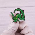 Pokemon Rayquaza Hard Enamel Pins Collect Kawaii Green Dinosaur Metal Cartoon Brooch Backpack Hat Bag Collar Lapel Badge. 