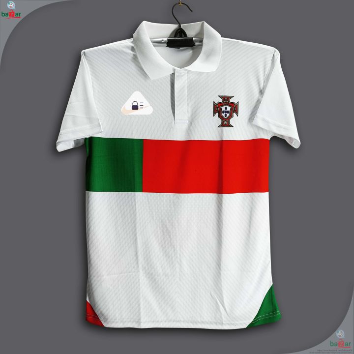 Portugal Short Sleeve Collar Polo Football Jersey for Man - Half Sleeve Polo - Portugal Jersey