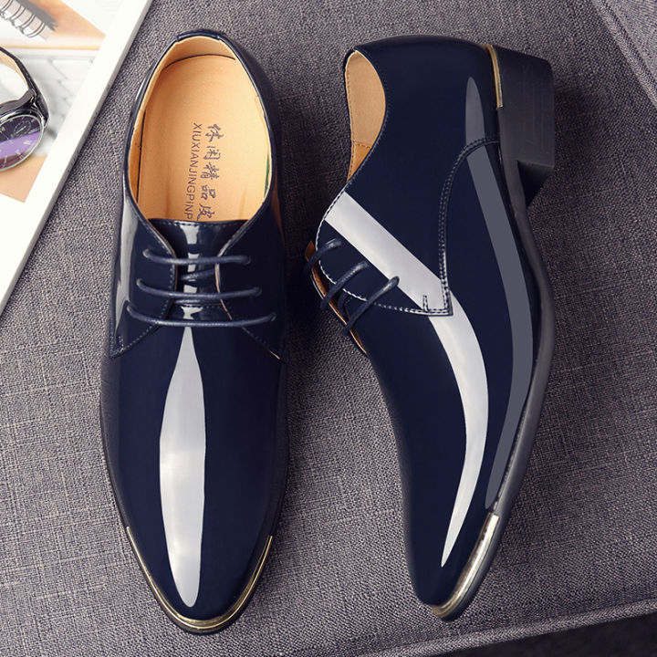 mens%20patent%20leather%20shoes%20men%20dress%20shoes%20lace%20up%20Pointed%20toe%20wedding%20Business%20party%205%20colors%20big%20size%20rtg5%20KEEMEEUYZO%20-%20Image%204