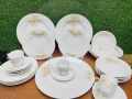 32 pieces dinner set Golden Sing for gift and home decoration. Ceramic Daining Set White Round.. 