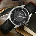 Binkada BINKADA male guest Qatar Mens Watch automatic mechanical watch retro casual black leather waterproof strip's 7052-1. 
