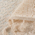 Kitchen Cafe Short Curtains Linen Hollow Boho Farmhouse Style Half Curtain For Cabinet Window. 
