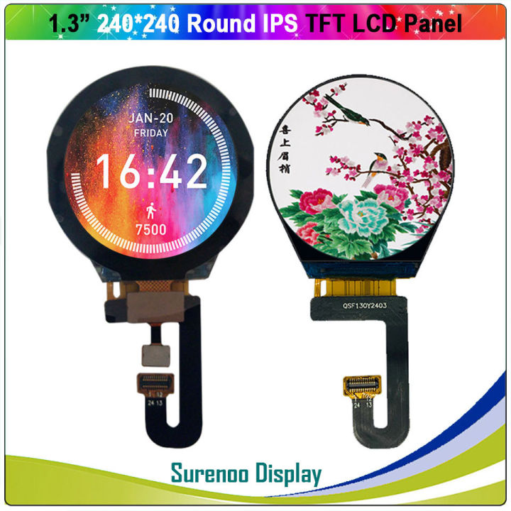 1.3 Inch Circle Circular 240x240 Ips Serial St7789v Tft Lcd Display Module Screen With Capacitive Touch Panel