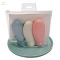 3Pcs Portable Travel Bottles Set Squeezable Toiletries Containers for Lotion. 