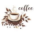 Personalized Creative Coffee Cup Cafe Background Landscaping Decorative Wall Stickers Wholesale Self-adhesive Wall Stickers.