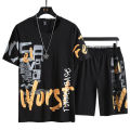 Black Printed Summer Combo T-Shirt & Pant for Men - T Shirt - Experience Comfort - Round Neck - Perfect Casual Wear - All Season. 