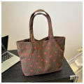【Trending】 Corduroy Versatile Handbag Printing Corduroy Handbag Storage Bag for. 