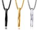 Trendy Fashionable Simple Stainless Steel Chain Necklaces for Men - New Men Necklace Black Pendant Necklace for Jewelry Gifts for Boys.