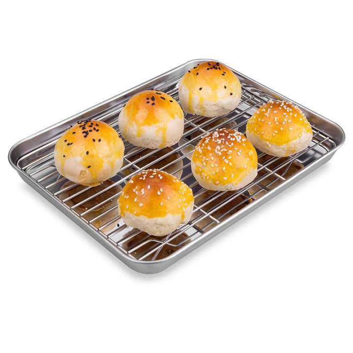 3set%2010%20Inch%20Toaster%20Oven%20Tray%20and%20Rack%20Set,%20Small%20Stainless%20Steel%20Baking%20Pan%20with%20Cooling%20Rack%20-%20Image%203