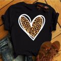 Red Love Heart Dandelion Printed T Shirt Women Fashion T Shirt Female Short Sleeve Casual Tops Black Tee Shirts Women Cute T-shi. 
