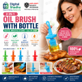 2-in-1 Oil Brush with Bottle Silicone BBQ Basting Brush Heat Resistant Air Fryer Tool | 100% Food Grade BPA Free Silicone.