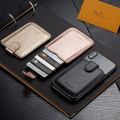 PU Leather Wallet Card Bag Adhesive Holder Case Pouch Sticker for Cell Phone.