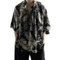 Hawaiian Shirt Short Sleeve Soft Summer Tropical Leaves Printed Hawaiian Shirt Quick Drying Men Shirt Daily Clothing.