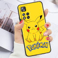 Cute Pokemon Pikachu For Xiaomi Redmi Note 12 12S Turbo 11 11T 11S 10 10S 9 8 8T 7 Pro Plus 5G Black Phone Case Cover.