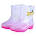 Children's rain boots, men's and women's non-slip, lightweight, four-season water shoes, crystal slippers, fully transparent water boots, toddler baby rain boots.