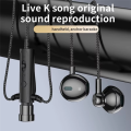 3.5mm in-Ear Lavalier Microphone with Earphone Mini Clip Mic for Karaoke Live Broadcast Online Class Gaming Black Green. 