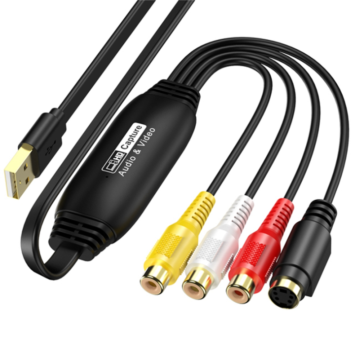 USB Video Capture to Digital Converter USB 2.0 Video Audio Capture Card for TV DVD Support System Easy Install Easy to Use