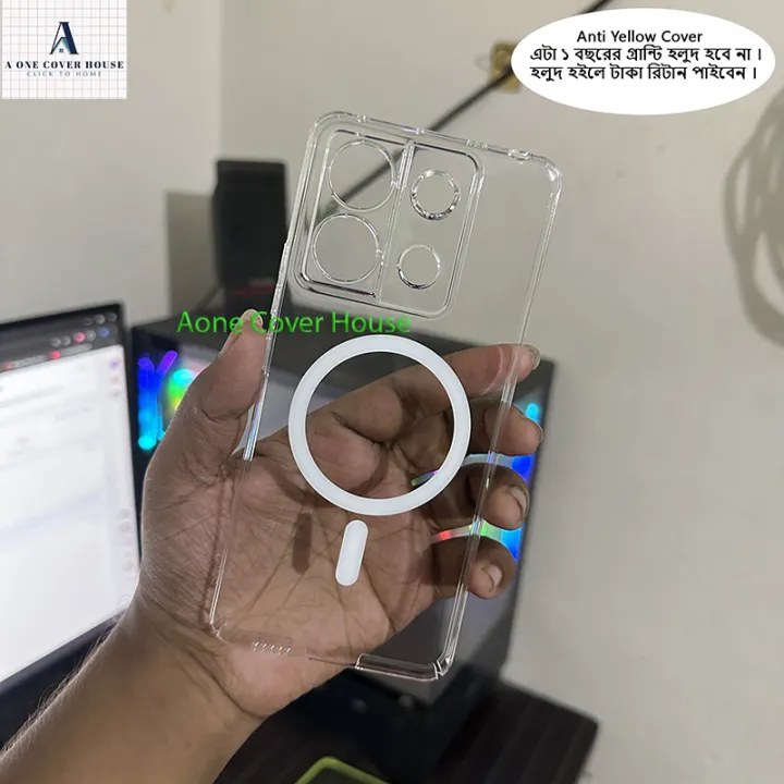 Xiaomi%20Redmi%20Note%2013%205G%20Berlia%20Transparent%20Magnatic%20Magsafe%20Anti%20Yellow%20Clear%20Protective%20Phone%20Case%20Back%20Cover%20-%20Image%203