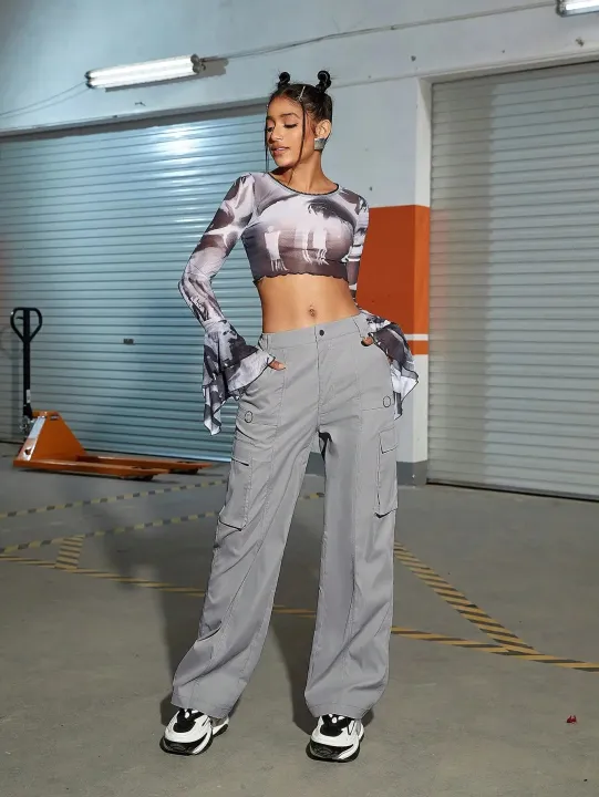Women%20Fashion%20Flap%20Pocket%20Side%20Cargo%20Pants%20BF%20Baggy%20Wide%20Leg%20Hip%20Hop%20Sweatpants%20High%20Waist%20Casual%20Parachute%20Pants%20Mujer%20-%20Image%204