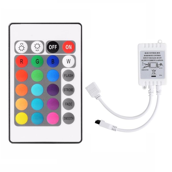 24 Keys Remote Control+ LED Controller RGB Control Box DC12V for 5050 ...