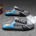2023 New Style Half Slip-on Shoes Comfortable Flat Shoes Net Mens Shoes Breathable Men Sneakers Comfortable Zapatos Para Hombres.