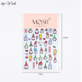 Myyeah 3D Christmas Nail Art Sticker Embossed Cute Santa Snowflake Cat Nail Decals Xmas Nail Decal Slider DIY Manicure Decoration. 
