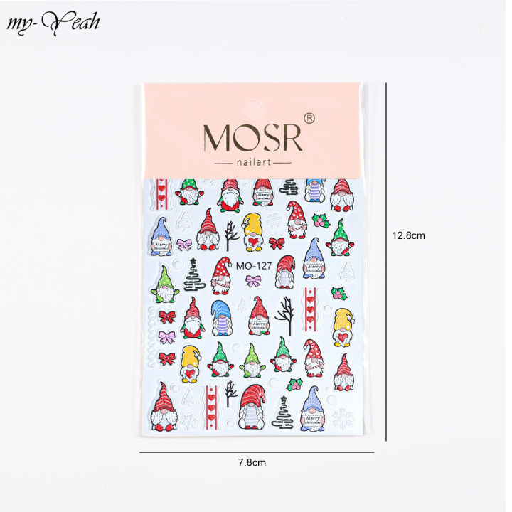 Myyeah%203D%20Christmas%20Nail%20Art%20Sticker%20Embossed%20Cute%20Santa%20Snowflake%20Cat%20Nail%20Decals%20Xmas%20Nail%20Decal%20Slider%20DIY%20Manicure%20Decoration%20-%20Image%203