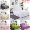 Yfashion Princess Style Pleated Cotton Bedspread ple Solid Color Soft hicken Bedding Sheet Dimensions:200*220+40cm. 