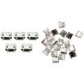 20 USB Female Type a 4-Pin DIP Right Angle Plug Jack with 50Pcs Micro-USB Type B Female 5Pin SMT Socket Jack Connector. 