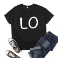 Combination Lo Ve Letter Print Couple T Shirt Short Sleeve O Neck Loose King Queen Tshirt Fashion Lovers Tee Shirt Tops Clothes. 