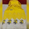 Yellow Color Laser Cut Gorgeous Unstitched 2 Piece. 