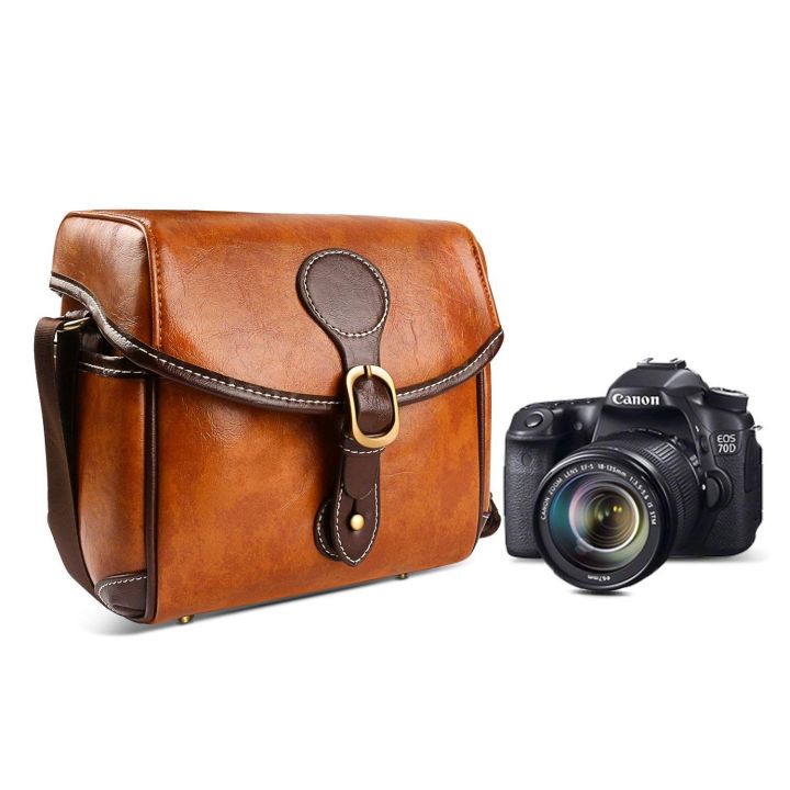 Vintage Camera Bag, DSLR Shoulder Camera Bag with Removable