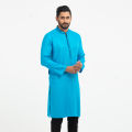 MASCULINE Semi Fit Jacquard Panjabi - Cyan. 