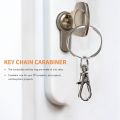 60 Pieces Key Ring Clip Hooks Twist Locks Lanyard Snap Hooks with Split Key Rings (Silver).