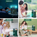 BreezeAuraX Mini Air Cooler Fan: 7-Color LED, Humidifier, Mist Maker, and Aroma Diffuser - 10W.
