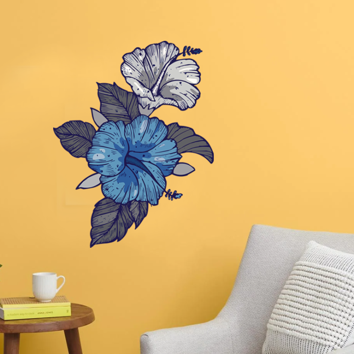 Beautiful%20Blue%20Flower%20Wall%20Sticker%20For%20Bedroom%20Drawing%20room%20Flower%20Sticker%20Decal%20-%20Image%203