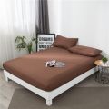 200*220 Solid Color Bedsheet(Pillowcase Need Order) Bed Sheets On Elastic Queen King Size Fitted Sheet for Adults Drap Housse. 