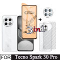 Tecno Spark 30 Pro Ceramic Tempered Glass For Tecno Spark 30 30C GO1 3 in 1 Len Matte Screen Protector and Camera Lens Glass Protector. 
