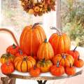 16Pcs Artificial Pumpkins Foam Pumpkins for Kitchen Table Thanksgiving. 