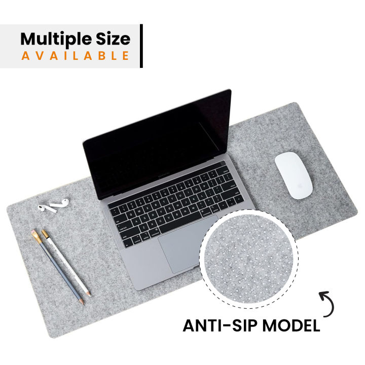 Anti-slip / non-slip felt desk mousepad / deskmat in two different sizes for home computer workspace, office and multipurposes