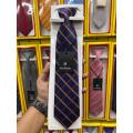 Navy Blue Check Formal Casual Tie For Men. 