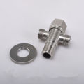 SUS304 Stainless Steel Bathroom Quarter Turn Angle Valve Shower System Replacement Part 3-Way T-Adapter G 1/2 Brushed Finish. 