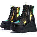 Women Comfort Platform Wedge Ankle Boots Lace Up Zip Goth Punk Shoes Size 36 -43.
