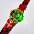 Spiderman Stylish wrist watch with music and light for kids- red for men baby. 