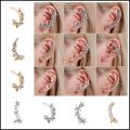 Bohemian No Hole Crystal Rhinestone Ear Cuff Wrap Stud Clip Earrings For Women Girl Ear Bone Clip No Pierced Ear Clip.