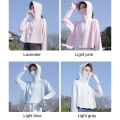 Ice Silk Women Hooded Sun Protection Clothing Long Sleeve Summer Anti UV Cycling Running Camping Breathable Outdoor Sports. 