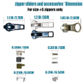 Zipper Repair Kit 5 Slider with Slider Metal Zipper Fixing Box Zipper Puller Clothing Zipper Puller with Lock Easy Install.