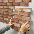 Creative 3D Stereo Wall Stickers Self-adhesive Wallpaper Brick Pattern Peel and Stick Moisture-proof Waterproof Wallpaper.