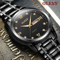 Olevs 5570 Men's Stainless Steel  Luminous dial Date and week  Waterproof Quartz Wrist Watch. 